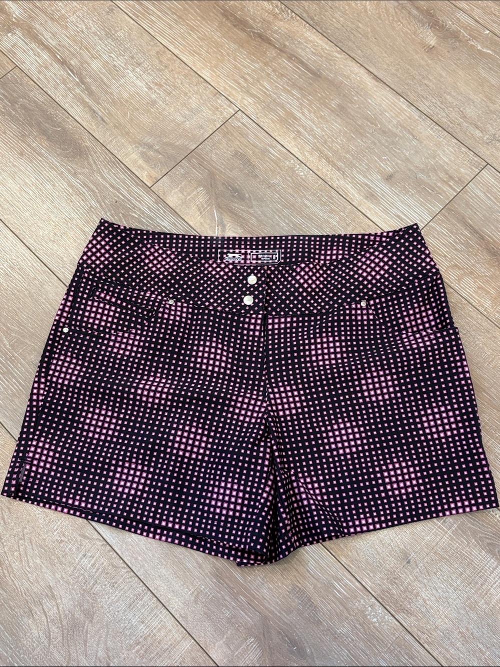 Slazenger Black Shorts with Pink Square Print